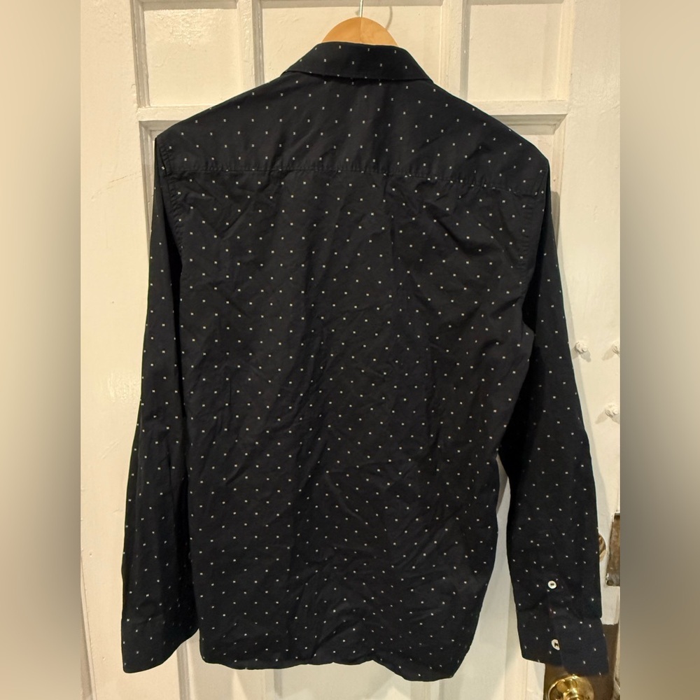 7 Diamonds Black Patterned Button-Down Shirt - image 3